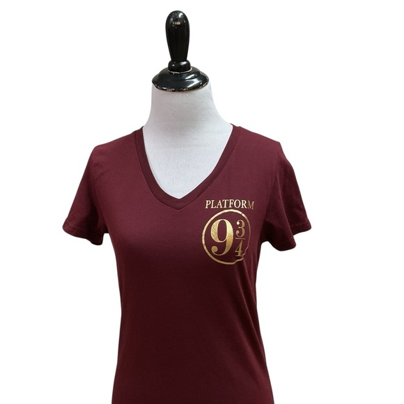 Harry Potter Girl's Youth Size XL Fitted T-shirt Platform 3/4 Short Sleeves Red - Picture 2 of 5